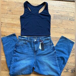 NWT MACYS BLACK TAPE JEANS SIZE 27P & CROP TOP-SO CUTE!!